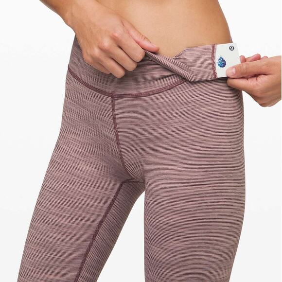 Lululemon Wunder Under High Rise 28" Luxtreme Purple Stripe Workout Leggings - Picture 3 of 8